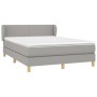 Cama box spring con colchón tela gris claro 140x200 cm de vidaXL, Camas y somieres - Ref: Foro24-3126645, Precio: 443,50 €, D...