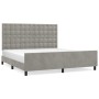 Light gray velvet bed frame with headboard 180x200cm by vidaXL, Beds and slatted bases - Ref: Foro24-3126013, Price: 252,87 €...