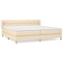 Cama box spring con colchón tela color crema 200x200 cm de vidaXL, Camas y somieres - Ref: Foro24-3127074, Precio: 644,43 €, ...