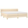 Cama box spring con colchón tela color crema 200x200 cm de vidaXL, Camas y somieres - Ref: Foro24-3127074, Precio: 644,43 €, ...