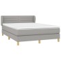 Cama box spring con colchón tela gris claro 140x200 cm de vidaXL, Camas y somieres - Ref: Foro24-3126885, Precio: 443,54 €, D...