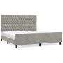 Light gray velvet bed frame with headboard 180x200cm by vidaXL, Beds and slatted bases - Ref: Foro24-3125952, Price: 284,69 €...