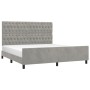 Light gray velvet bed frame with headboard 180x200cm by vidaXL, Beds and slatted bases - Ref: Foro24-3125952, Price: 284,69 €...