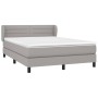 Box spring bed with light gray fabric mattress 140x200 cm by vidaXL, Beds and slatted bases - Ref: Foro24-3126325, Price: 431...