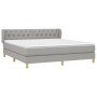 Cama box spring con colchón tela gris claro 160x200 cm de vidaXL, Camas y somieres - Ref: Foro24-3127053, Precio: 515,64 €, D...