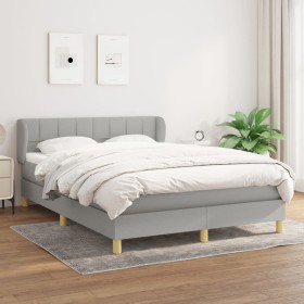 Box spring bed with light gray fabric mattress 140x200 cm by vidaXL, Beds and slatted bases - Ref: Foro24-3126805, Price: 450...