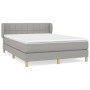 Box spring bed with light gray fabric mattress 140x200 cm by vidaXL, Beds and slatted bases - Ref: Foro24-3126805, Price: 433...