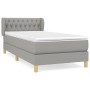 Box spring bed with light gray fabric mattress 100x200 cm by vidaXL, Beds and slatted bases - Ref: Foro24-3127021, Price: 323...