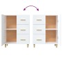 White engineered wood sideboard 69.5x34x90 cm by vidaXL, Sideboards - Ref: Foro24-812168, Price: 87,17 €, Discount: %