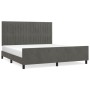 Bed frame with dark gray velvet headboard 160x200 cm by vidaXL, Beds and slatted bases - Ref: Foro24-3125886, Price: 232,99 €...