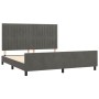 Bed frame with dark gray velvet headboard 160x200 cm by vidaXL, Beds and slatted bases - Ref: Foro24-3125886, Price: 232,99 €...