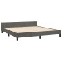 Bed frame with dark gray velvet headboard 160x200 cm by vidaXL, Beds and slatted bases - Ref: Foro24-3125886, Price: 232,99 €...