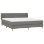 Cama box spring con colchón tela gris oscuro 160x200 cm de vidaXL, Camas y somieres - Ref: Foro24-3127054, Precio: 495,79 €, ...