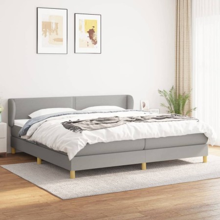 Cama box spring con colchón tela gris claro 200x200 cm de vidaXL, Camas y somieres - Ref: Foro24-3126749, Precio: 553,82 €, D...