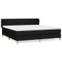 Box spring bed with black fabric mattress 160x200 cm by vidaXL, Beds and slatted bases - Ref: Foro24-3126815, Price: 500,43 €...