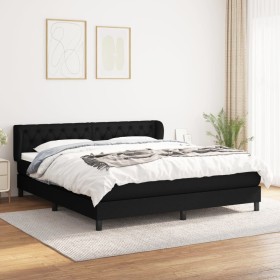 Box spring bed with black fabric mattress 160x200 cm by vidaXL, Beds and slatted bases - Ref: Foro24-3126495, Price: 534,11 €...