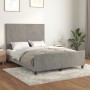 Bed frame with light gray velvet headboard 140x190cm by vidaXL, Beds and slatted bases - Ref: Foro24-3125629, Price: 210,04 €...