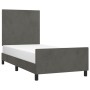 Estructura de cama con cabecero terciopelo gris oscuro 90x200cm de vidaXL, Camas y somieres - Ref: Foro24-3125612, Precio: 14...