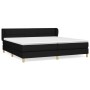 Box spring bed with black fabric mattress 200x200 cm by vidaXL, Beds and slatted bases - Ref: Foro24-3126831, Price: 615,16 €...