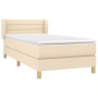 Box spring bed with cream fabric mattress 100x200 cm by vidaXL, Beds and slatted bases - Ref: Foro24-3126866, Price: 340,28 €...