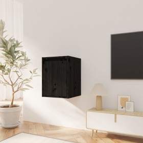 Solid black pine wood wall cabinet 30x30x40 cm by vidaXL, Shelves and shelves - Ref: Foro24-813483, Price: 34,99 €, Discount: %