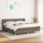 Cama box spring con colchón tela gris taupe 180x200 cm de vidaXL, Camas y somieres - Ref: Foro24-3127065, Precio: 574,57 €, D...