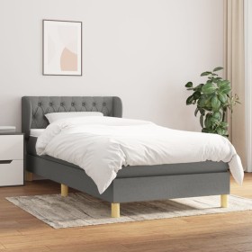 Cama box spring con colchón tela gris oscuro 100x200 cm de vidaXL, Camas y somieres - Ref: Foro24-3127022, Precio: 317,43 €, ...