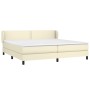 Box spring bed with cream synthetic leather mattress 200x200 cm by vidaXL, Beds and slatted bases - Ref: Foro24-3127273, Pric...