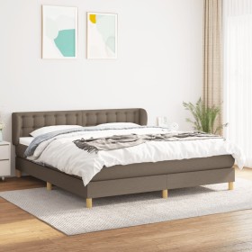 Cama box spring con colchón tela gris taupe 180x200 cm de vidaXL, Camas y somieres - Ref: Foro24-3127145, Precio: 539,99 €, D...