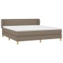 Box spring bed with taupe gray fabric mattress 180x200 cm by vidaXL, Beds and slatted bases - Ref: Foro24-3126665, Price: 534...