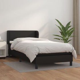 Box spring bed with black synthetic leather mattress 90x190 cm by vidaXL, Beds and slatted bases - Ref: Foro24-3127169, Price...