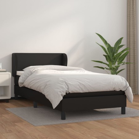 Cama box spring con colchón cuero sintético negro 90x190 cm de vidaXL, Camas y somieres - Ref: Foro24-3127169, Precio: 308,17...