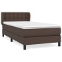 Box spring bed with brown synthetic leather mattress 90x200 cm by vidaXL, Beds and slatted bases - Ref: Foro24-3127292, Price...