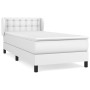 Box spring bed with white synthetic leather mattress 90x190 cm by vidaXL, Beds and slatted bases - Ref: Foro24-3127284, Price...