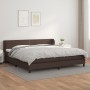 Box spring bed with brown synthetic leather mattress 200x200 cm by vidaXL, Beds and slatted bases - Ref: Foro24-3127274, Pric...