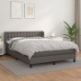 Box spring bed with gray synthetic leather mattress 140x200 cm by vidaXL, Beds and slatted bases - Ref: Foro24-3127317, Price...