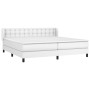 Box spring bed with white synthetic leather mattress 200x200 cm by vidaXL, Beds and slatted bases - Ref: Foro24-3127332, Pric...