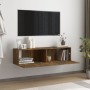 Smoked oak plywood TV wall cabinet 120x30x30 cm by vidaXL, TV Furniture - Ref: Foro24-815099, Price: 37,99 €, Discount: %