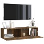 Smoked oak plywood TV wall cabinet 120x30x30 cm by vidaXL, TV Furniture - Ref: Foro24-815099, Price: 37,99 €, Discount: %