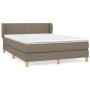 Box spring bed with taupe gray fabric mattress 140x200 cm by vidaXL, Beds and slatted bases - Ref: Foro24-3126729, Price: 454...