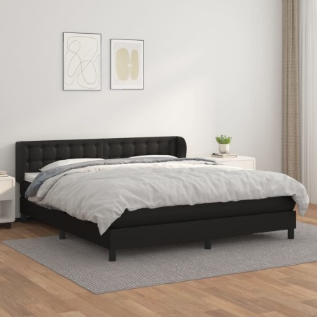 Cama box spring con colchón cuero sintético negro 180x200 cm de vidaXL, Camas y somieres - Ref: Foro24-3127325, Precio: 555,4...