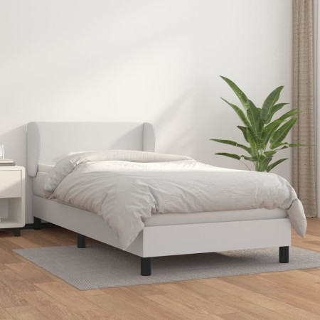 Box spring bed with white synthetic leather mattress 80x200 cm by vidaXL, Beds and slatted bases - Ref: Foro24-3127158, Price...