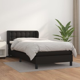 Box spring bed with black synthetic leather mattress 100x200 cm by vidaXL, Beds and slatted bases - Ref: Foro24-3127295, Pric...