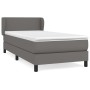 Box spring bed with gray synthetic leather mattress 90x190 cm by vidaXL, Beds and slatted bases - Ref: Foro24-3127167, Price:...