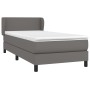 Box spring bed with gray synthetic leather mattress 90x190 cm by vidaXL, Beds and slatted bases - Ref: Foro24-3127167, Price:...