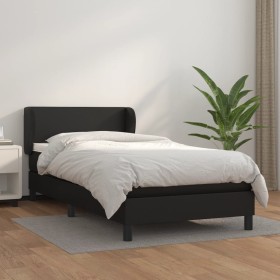 Box spring bed with black synthetic leather mattress 80x200 cm by vidaXL, Beds and slatted bases - Ref: Foro24-3127157, Price...