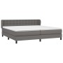 Cama box spring con colchón cuero sintético gris 200x200 cm de vidaXL, Camas y somieres - Ref: Foro24-3127335, Precio: 585,33...