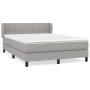 Cama box spring con colchón tela gris claro 140x190 cm de vidaXL, Camas y somieres - Ref: Foro24-3126237, Precio: 456,30 €, D...