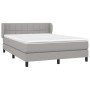 Cama box spring con colchón tela gris claro 140x190 cm de vidaXL, Camas y somieres - Ref: Foro24-3126237, Precio: 456,30 €, D...