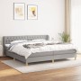 Box spring bed with light gray fabric mattress 200x200 cm by vidaXL, Beds and slatted bases - Ref: Foro24-3127069, Price: 577...